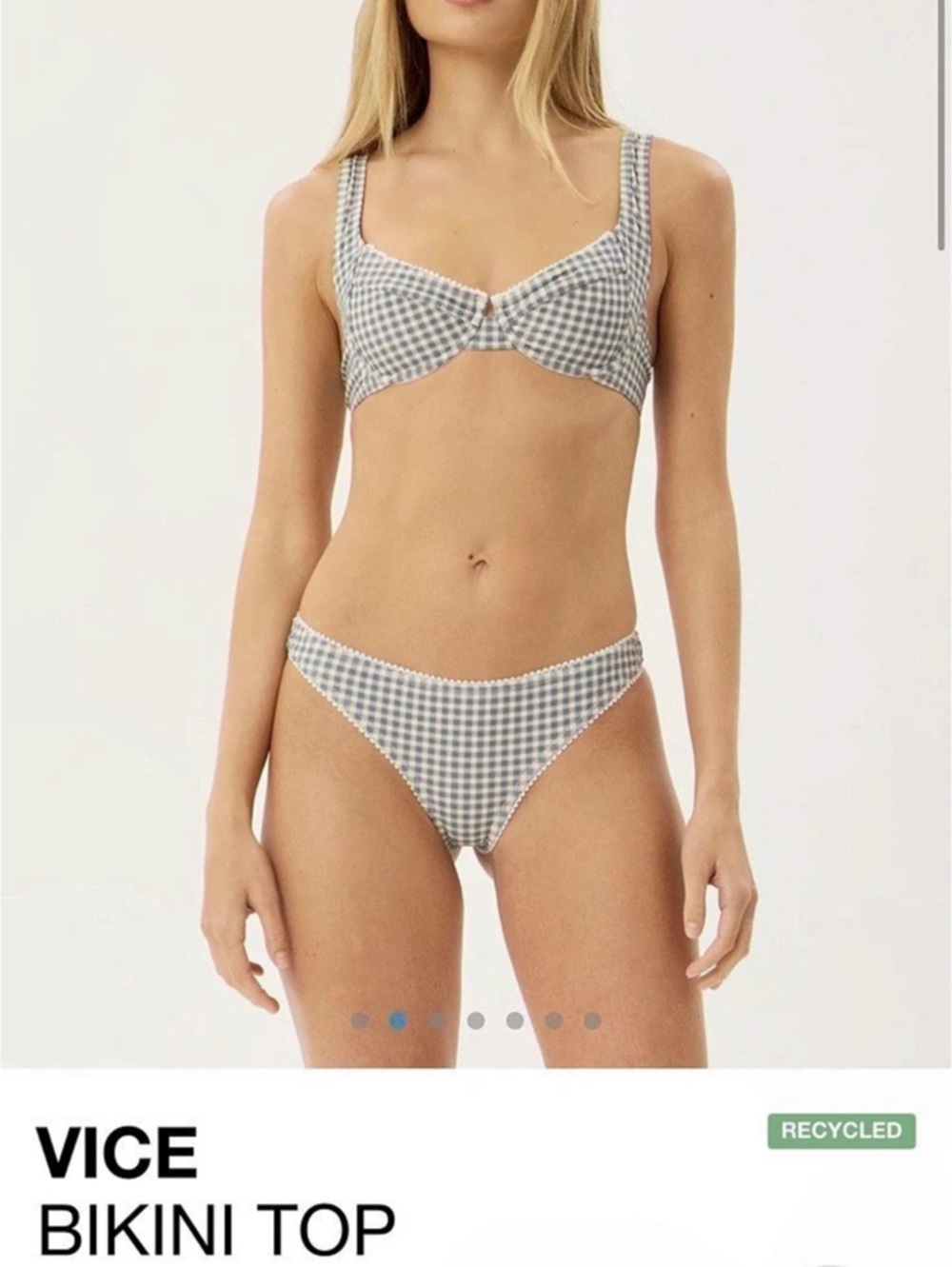 AFENDS Vice Bikini Top in Blue & White